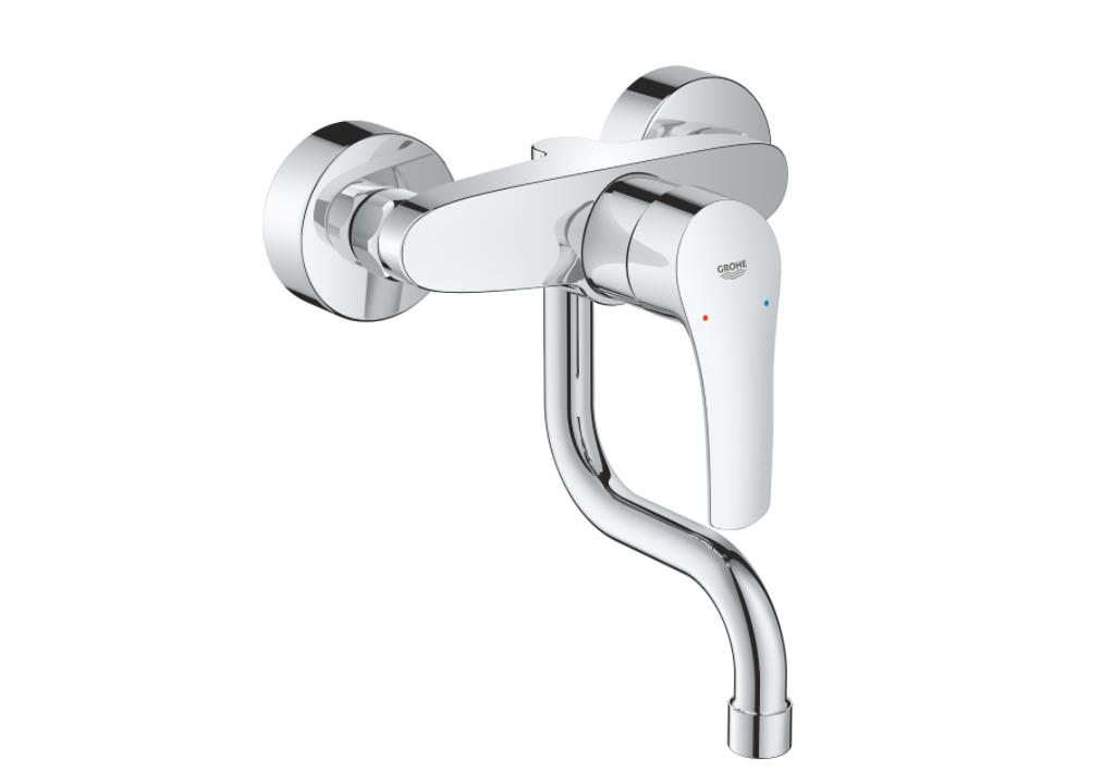 virtuves izlietnes maisitajs Eurosmart, U veida iztece, hroms