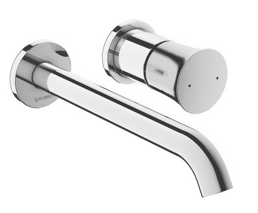 izlietnes maisitajs Ceraline, 2 caurumu, no sienas, iztece 180 mm, matets melns