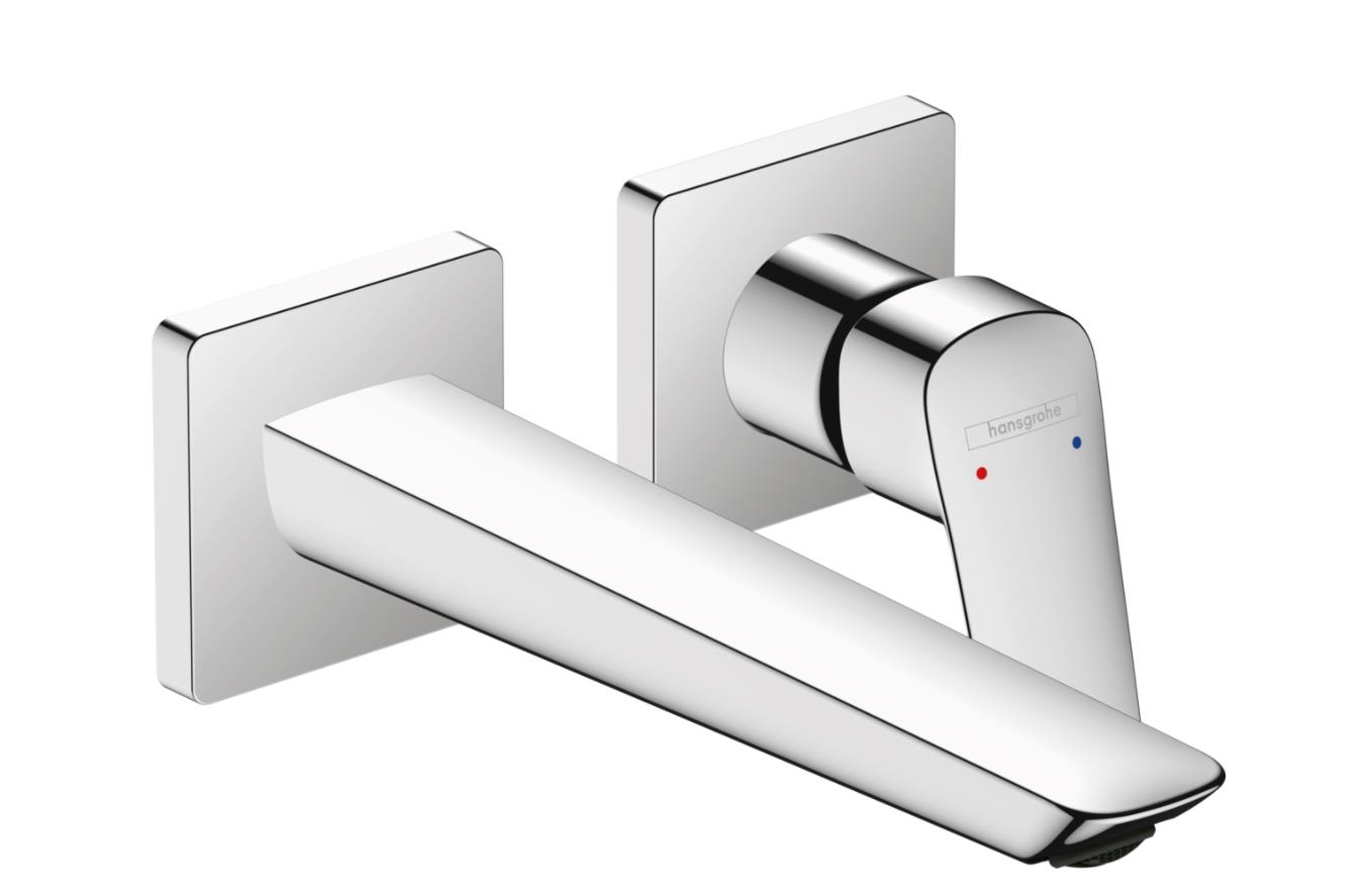 iebuvejama izlietnes maisitaja Logis virsapmetuma dala, 2 caurumu, iztece 205 mm, no sienas, hroms