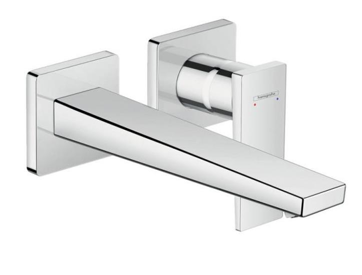 izlietnes maisitaja Metropol virsapmetuma dala, 2 caurumu, iztece 165 mm, no sienas, hroms