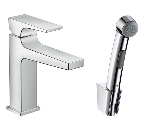 izlietnes maisitajs Metropol 100, iztece 157 mm, ar push-open, hroms